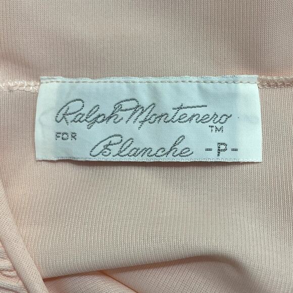 Vtg Blanche by Ralph Montenero Peach Nylon Full Length Gown Negligée Sheer Sz P - Picture 9 of 11